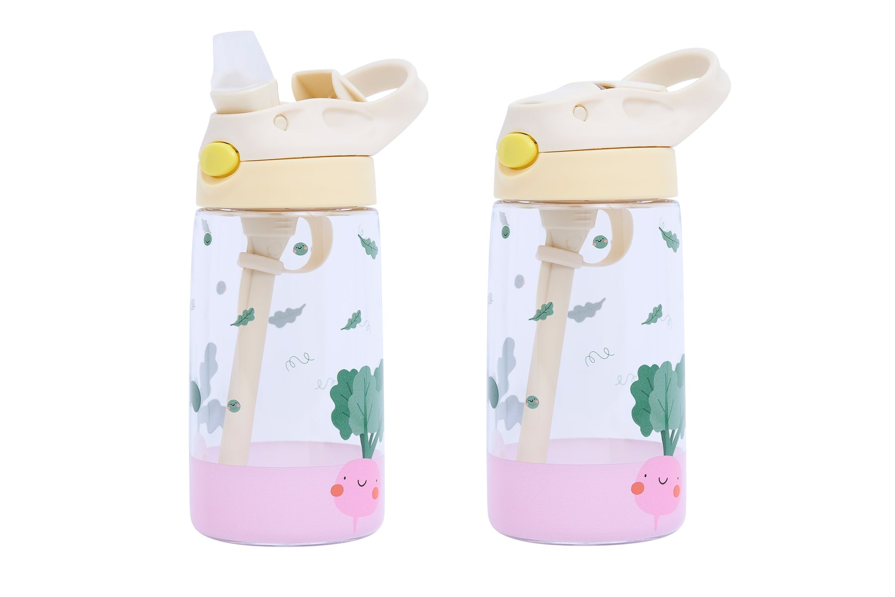 The Cotton Cloud - Dancing Hearts 480ML Tritan Water Bottle with Hidden Straw