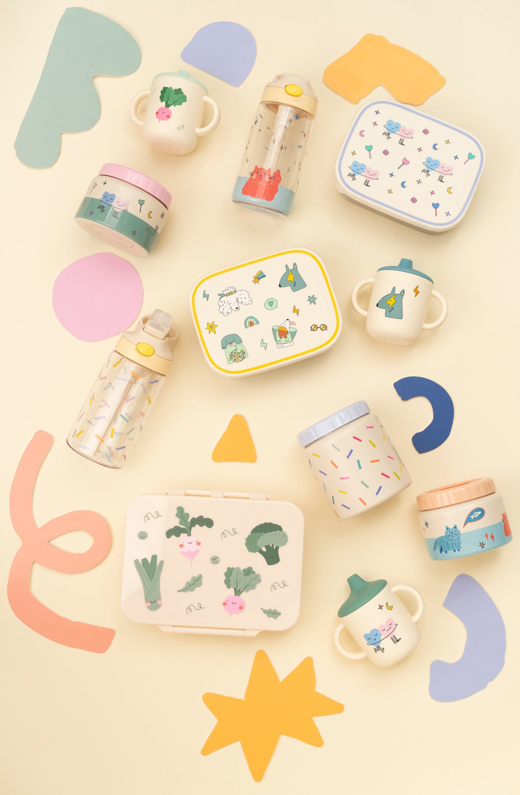 The Cotton Cloud - Meowful Cats 480ML Tritan Water Bottle with Hidden Straw