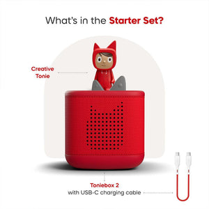 Tonies Toniebox 2 Starter Set with Creative Tonie Rubie - Red-Audio Players-Red- | Natural Baby Shower