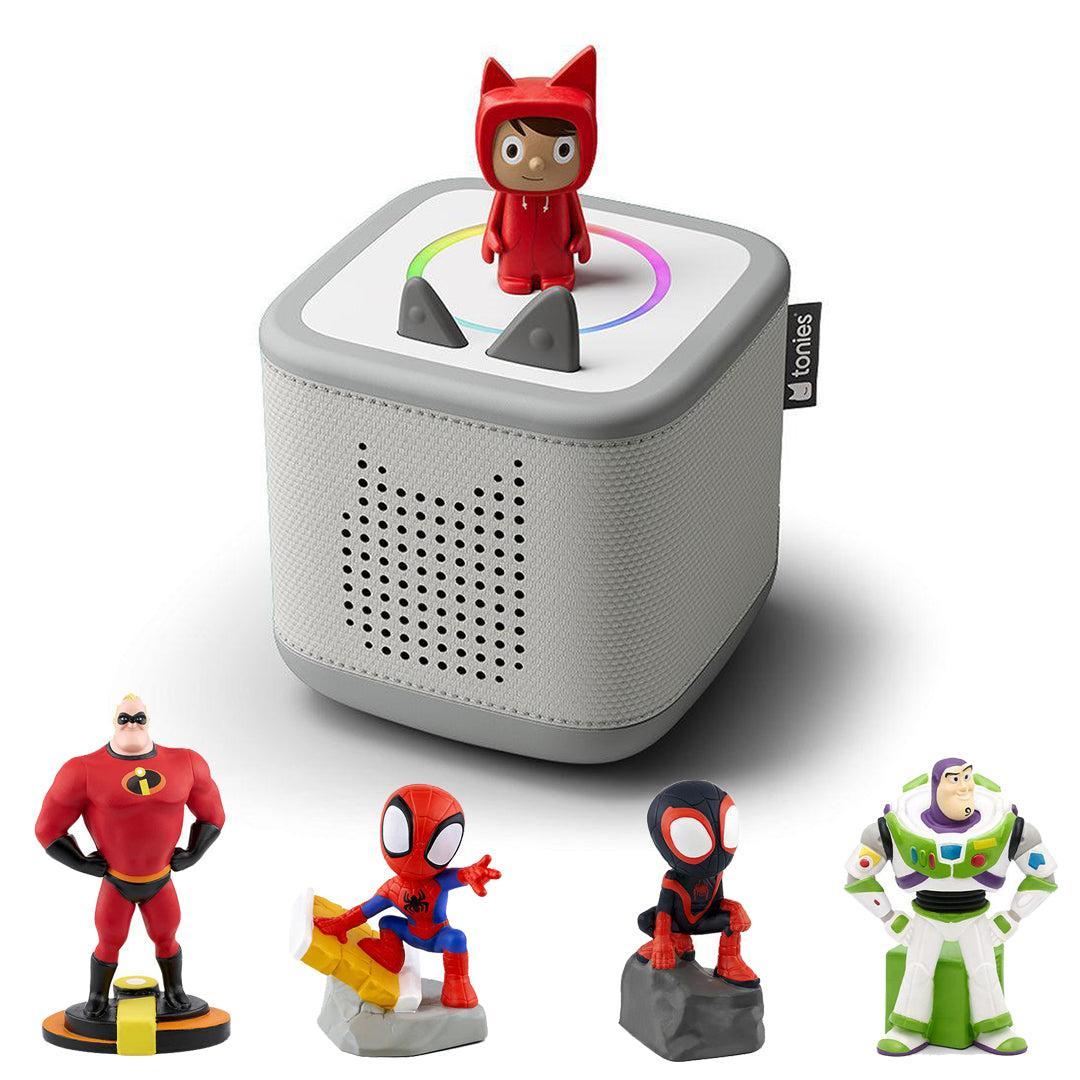 Tonies Toniebox 2 Bundle - Superheroes (5pc)-Audio Players-Grey- | Natural Baby Shower