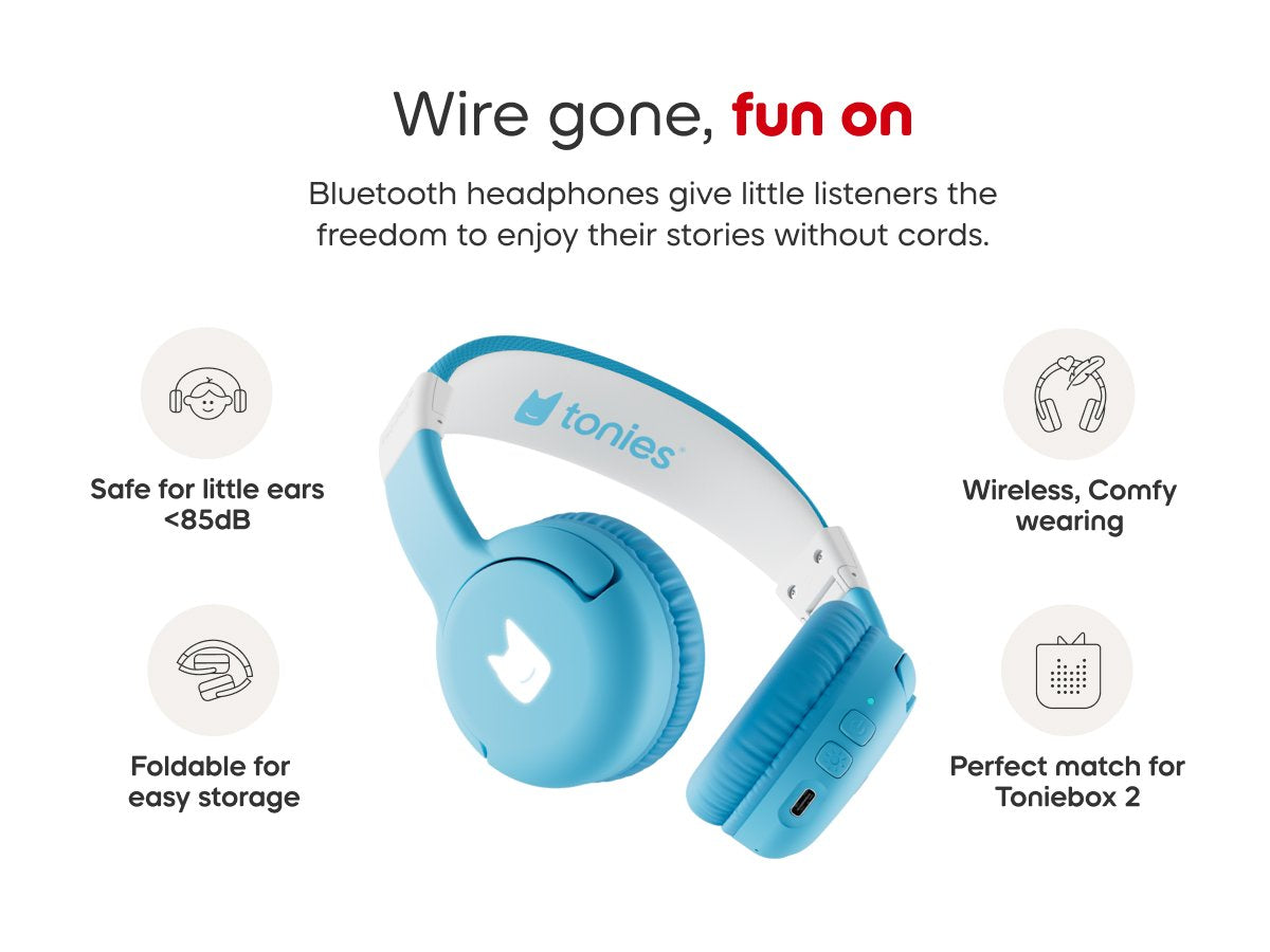 Tonies - Toniebox 2 Bluetooth Cloud Blue Foldable Kids Headphones