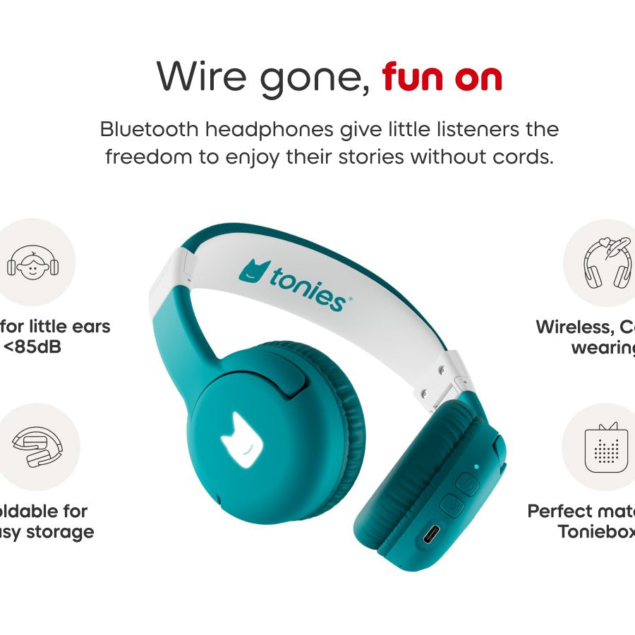 Tonies - Toniebox 2 Bluetooth Tropical Turquoise Foldable Kids Headphones