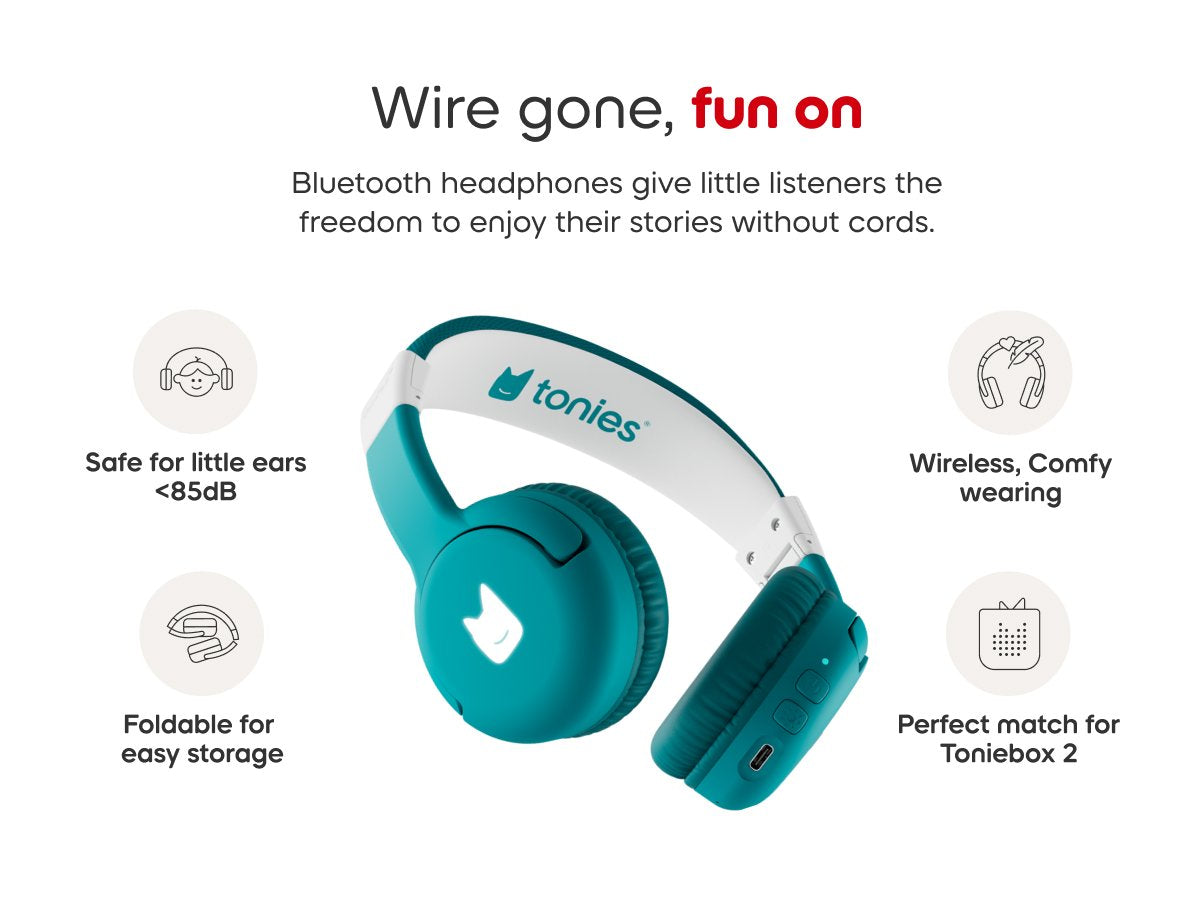 Tonies - Toniebox 2 Bluetooth Tropical Turquoise Foldable Kids Headphones