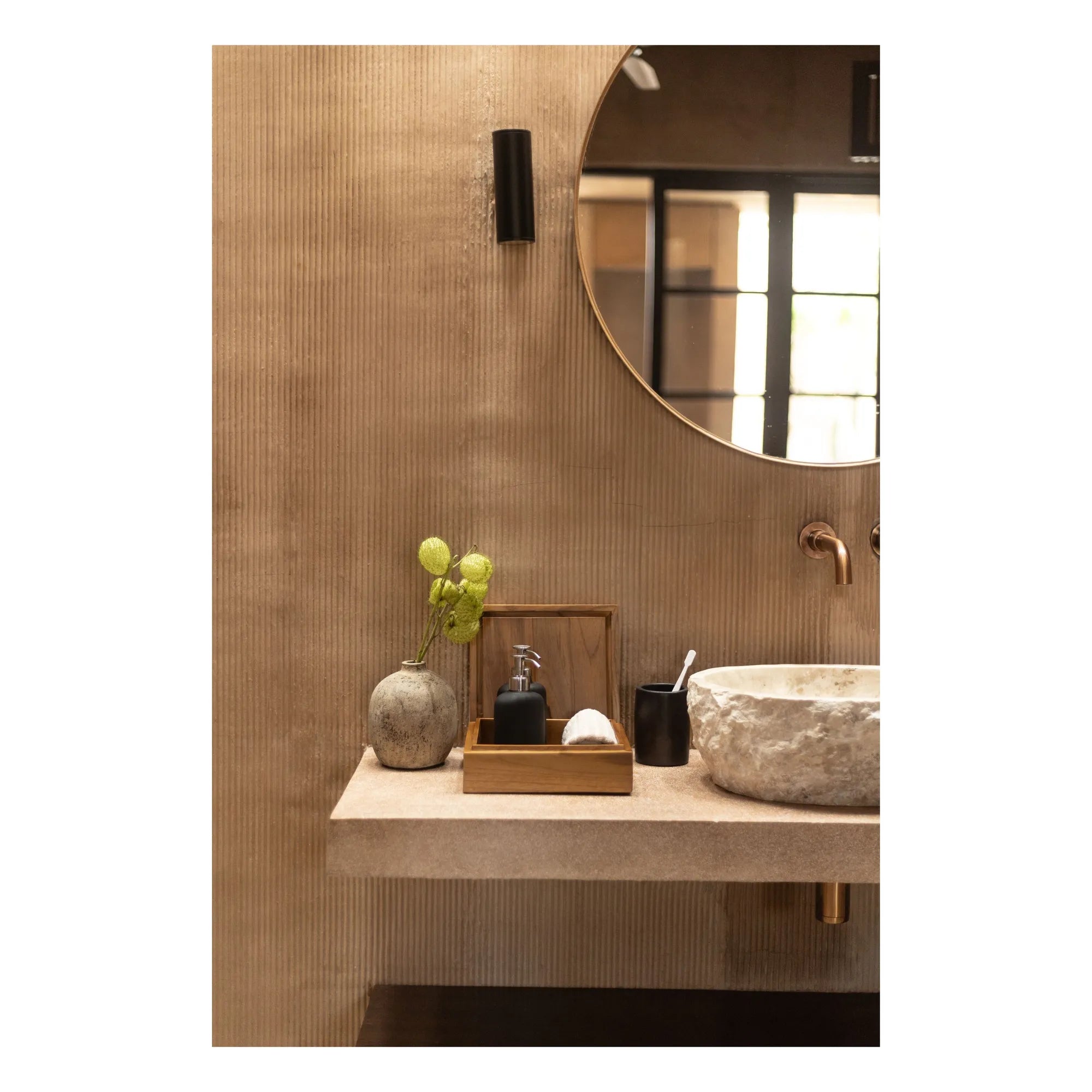 Woodmata - Terracotta Toothbrush Holder | Black