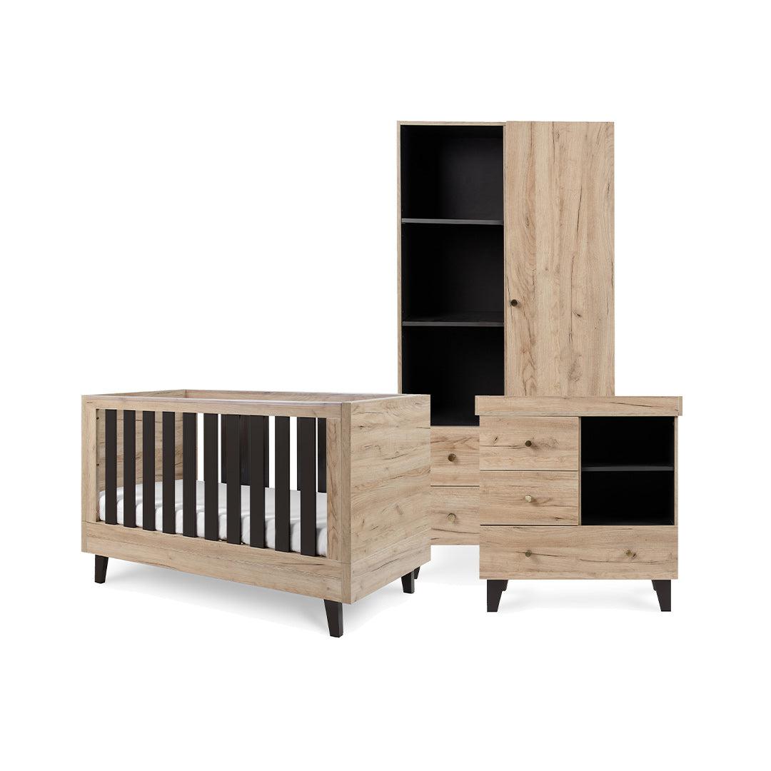 Tutti Bambini Como 3 Piece Room Set - Distressed Oak/Slate Grey-Nursery Sets-Distressed Oak/Slate Grey-No Mattress | Natural Baby Shower