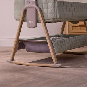 Tutti Bambini Cozee Sense Bedside Crib - Drifted Oak / Eucalyptus-Cribs-Drifted Oak / Eucalyptus- | Natural Baby Shower