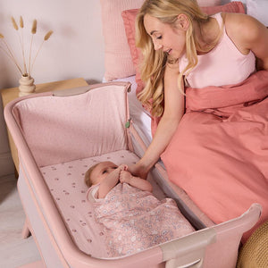 Tutti Bambini Cozee Zen Bedside Crib - Blush-Cribs-Blush- | Natural Baby Shower