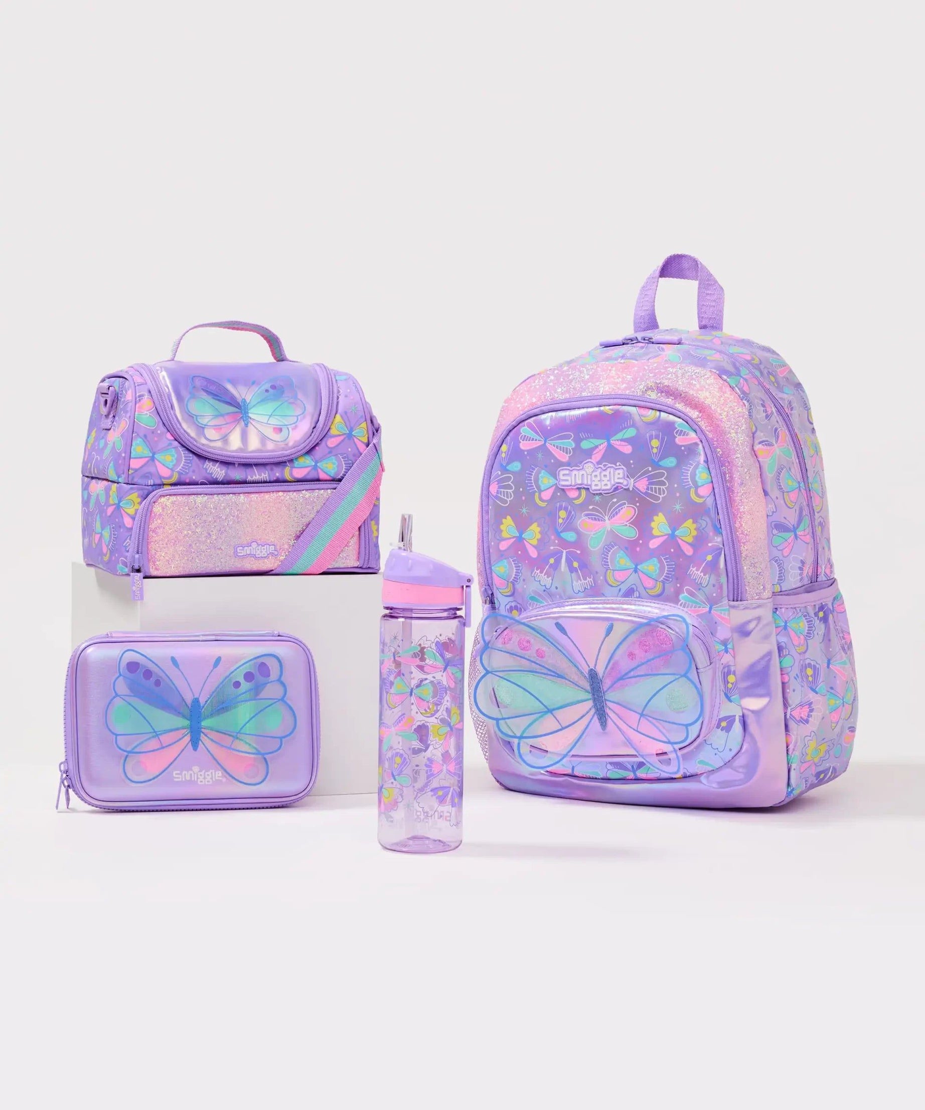 Smiggle - Flutter 4'lü Okul Çanta Seti-Dinossi