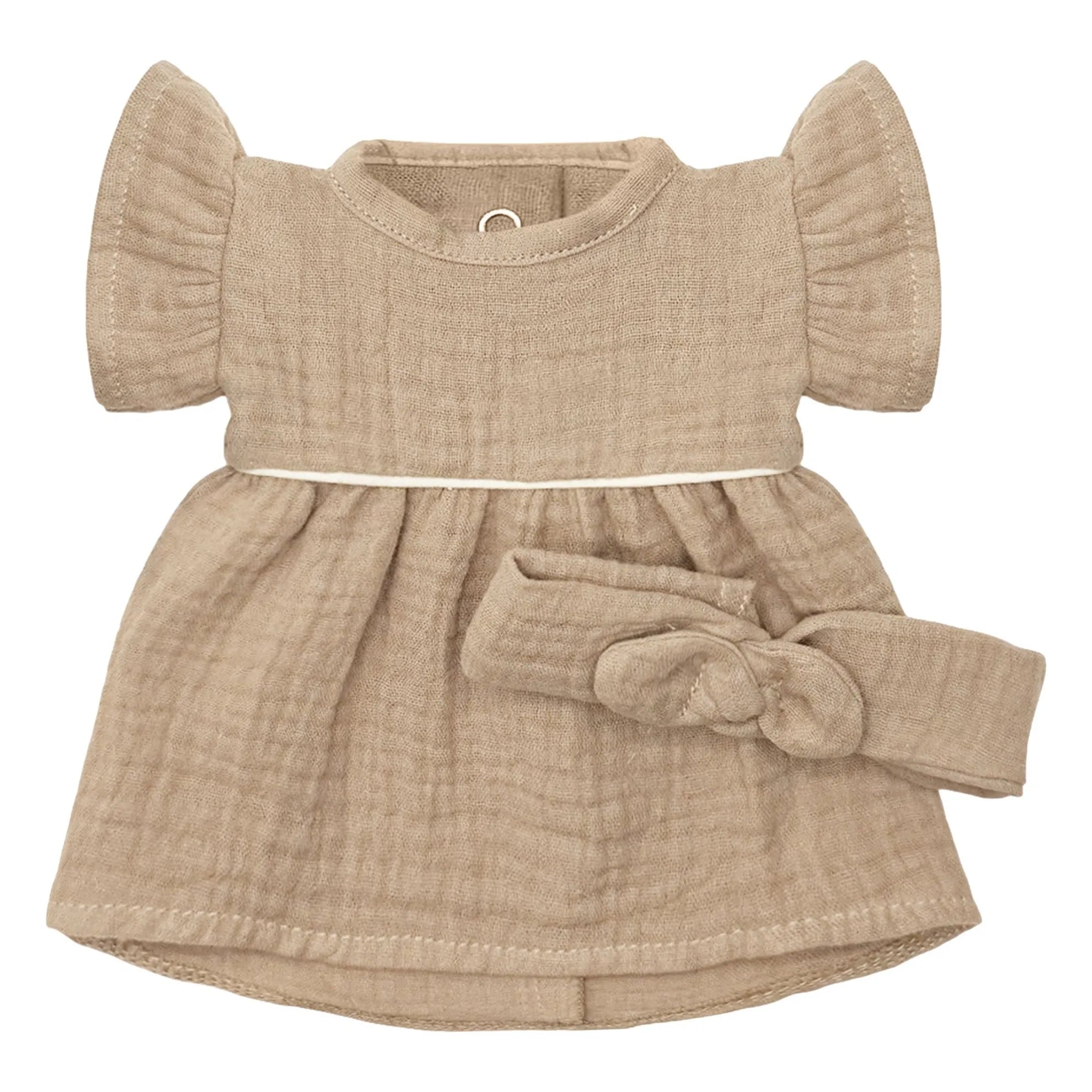 Minikane - Vestiaire Doll - Daisy Dress and Cotton Gauze Headband | Mocha