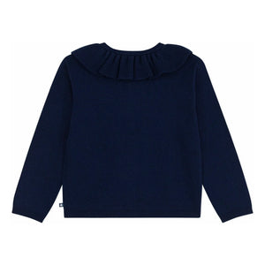 Petit Bateau - Wool Ruffled Cardigan | Midnight Blue