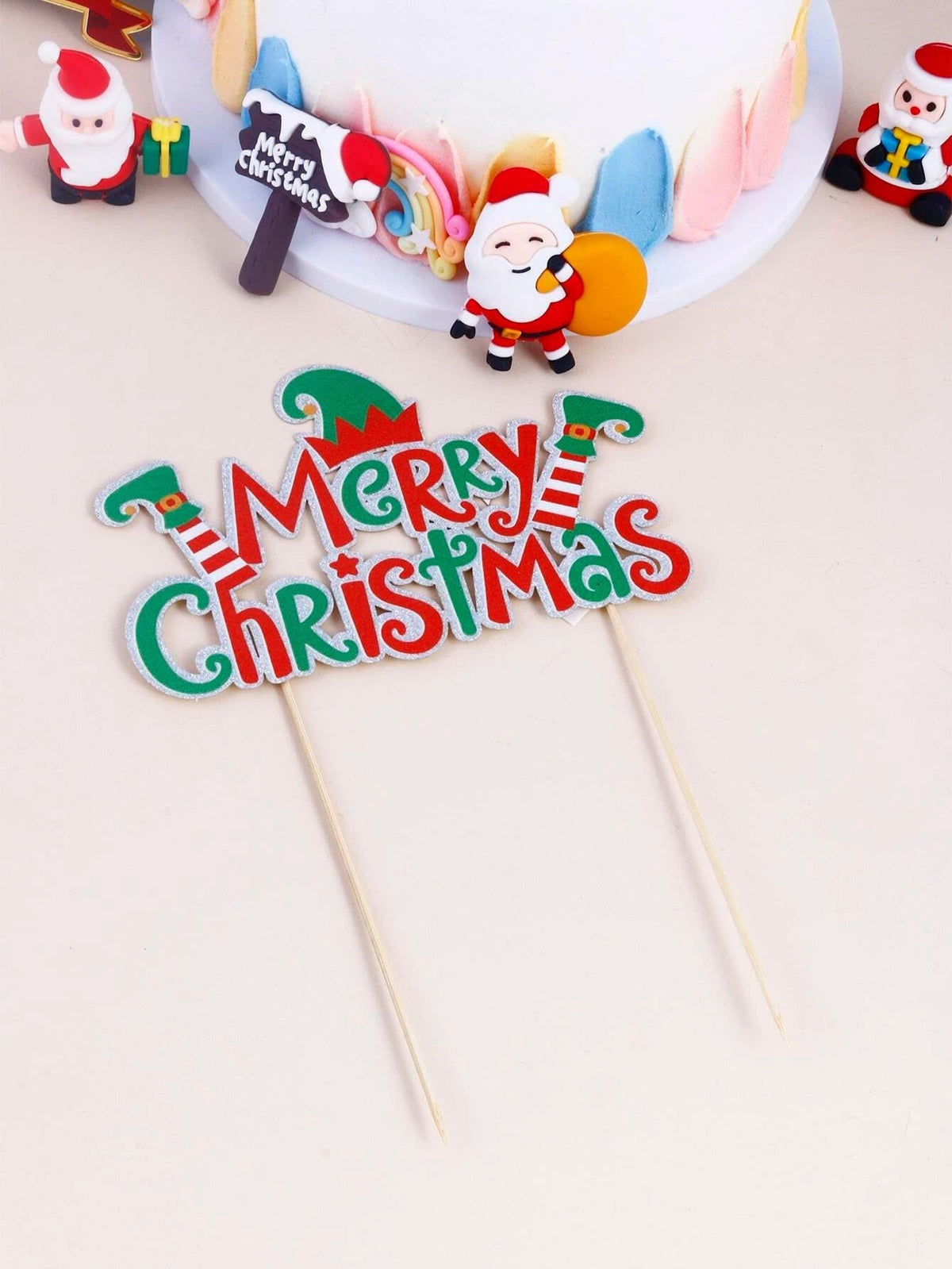 Christmas - New Year Cake Decoration Merry Christmas Topper