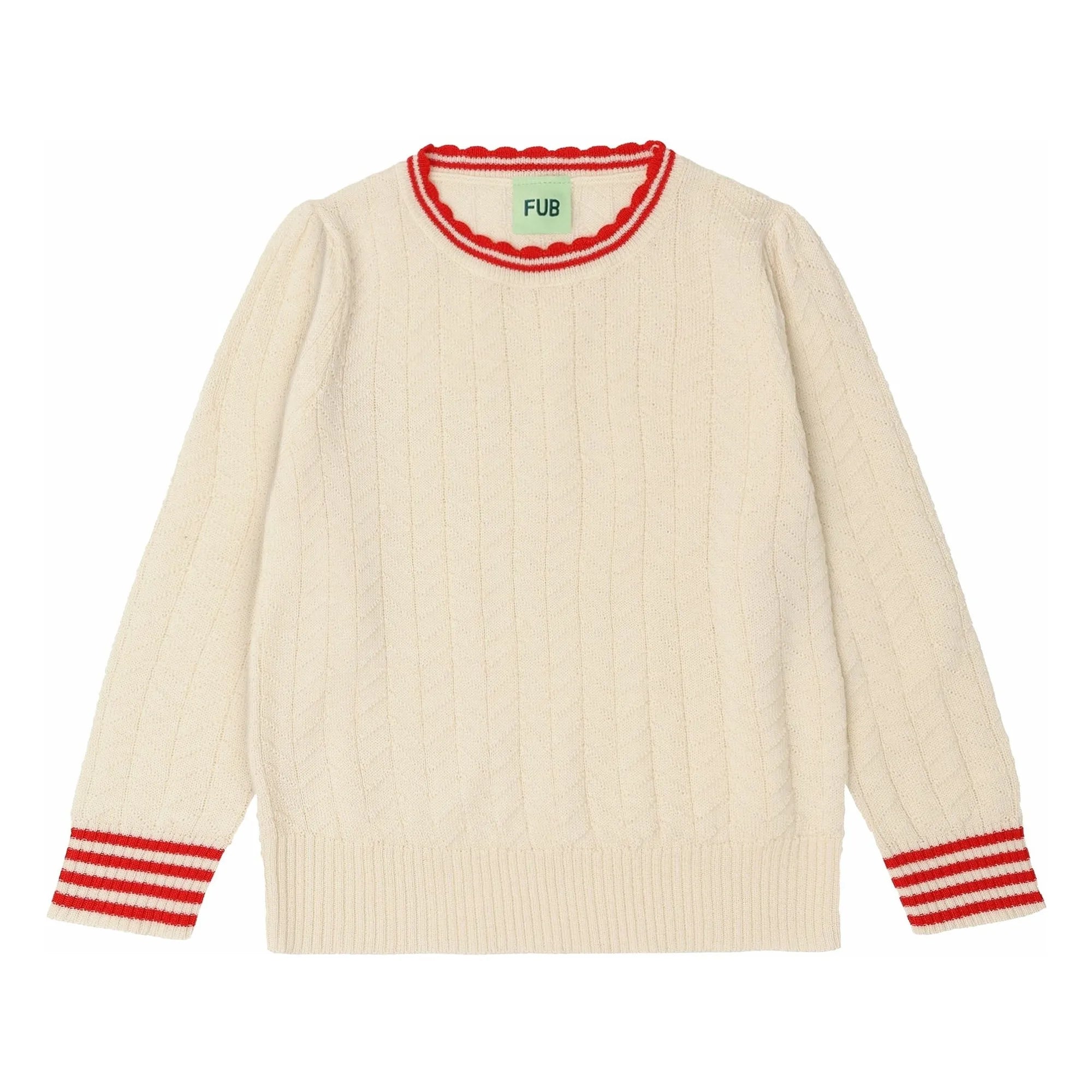FUB - Zigzag Knit Sweater Fine Merino Wool | Ecru